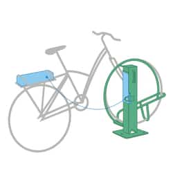 Support 3 vélos double rack et borne de recharge extérieure