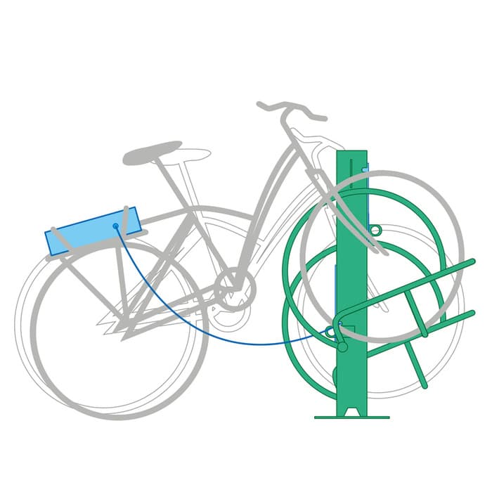 Support 3 vélos double rack et borne de recharge extérieure